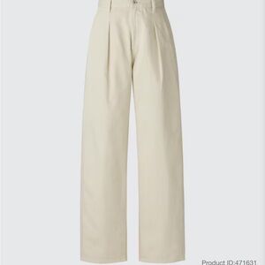 Women’s Beige Denim Pleated Pants